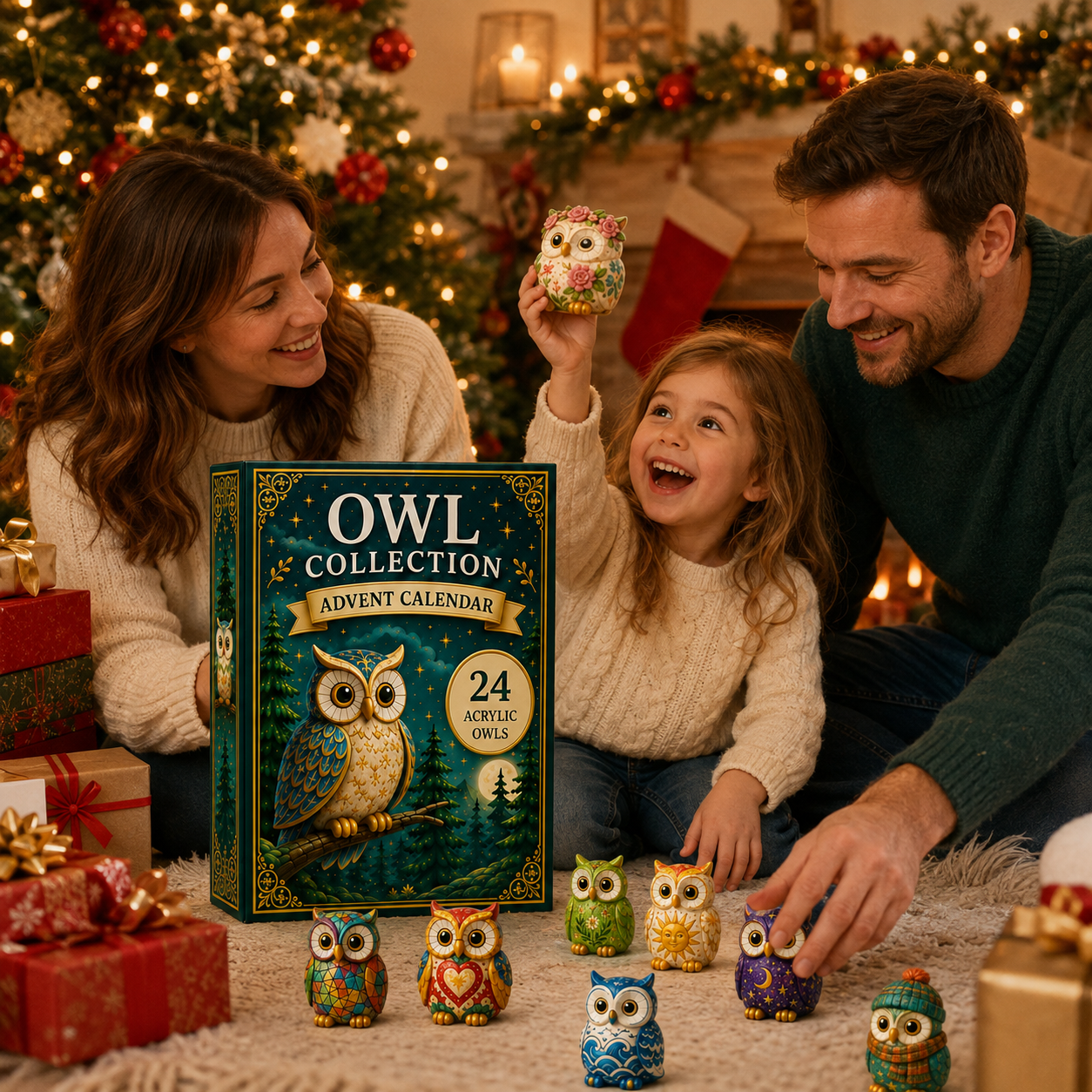 🦉Whimsical Owls Advent Calendar 2026 - 24-Day Festive Countdown, Acrylic Charms Blind Box - Gift For Animal Lovers