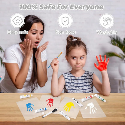 Wooden Transparent Handprint Frame Set, DIY Family Memorial Gift Kit