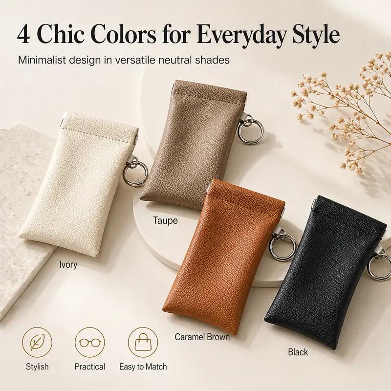Soft PU Leather Sunglasses Pouch Elastic Opening Eyeglasses Bag✨Buy 1 Get 1 Free(2 Pcs)