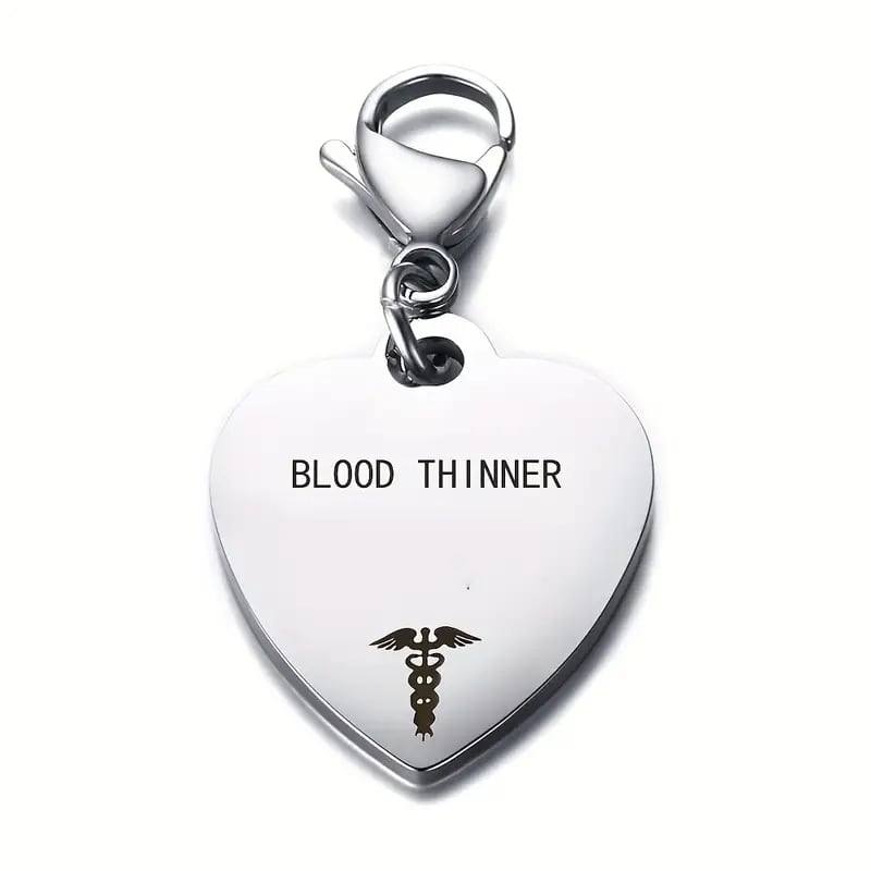 🔥💝Unique Heart-Shaped Medical ID Pendant Keyring🏥