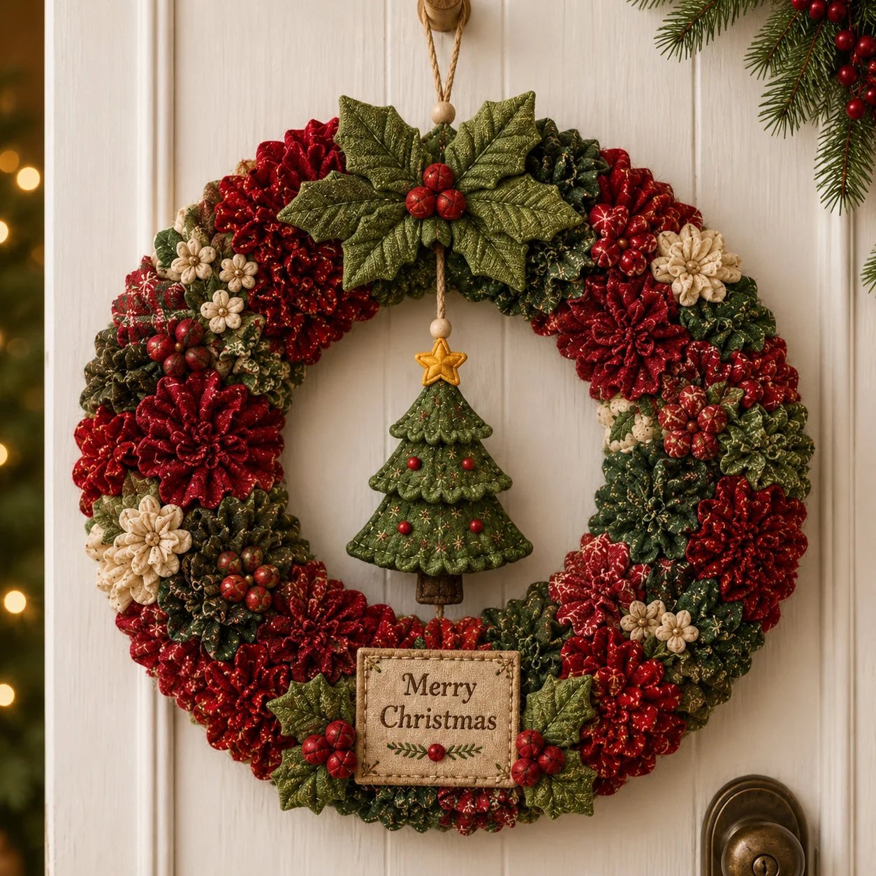 🎁🎄 3D Fabric Poke Wreath DIY Kit