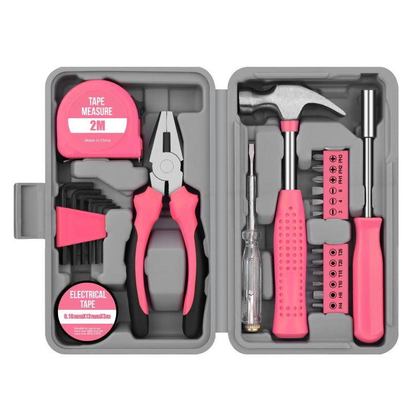 📢📢40% OFF !!⏰Portable 24-Piece Household Tool Kit – Storage Case Included, Hammer, Screwdriver, Pliers, Tape Measure & Bits for DIY Home Repairs