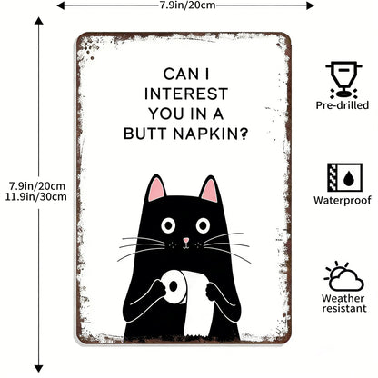 Vintage Black & White Cat Wall Art