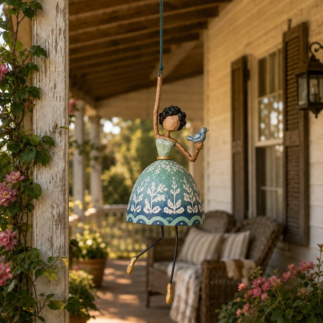 🌸 Whimsical Dancing Lady Hanging Ornament | Vintage Folk-Art Décor with Wind-Activated Swaying Design & Playful Dangling Details ✨
