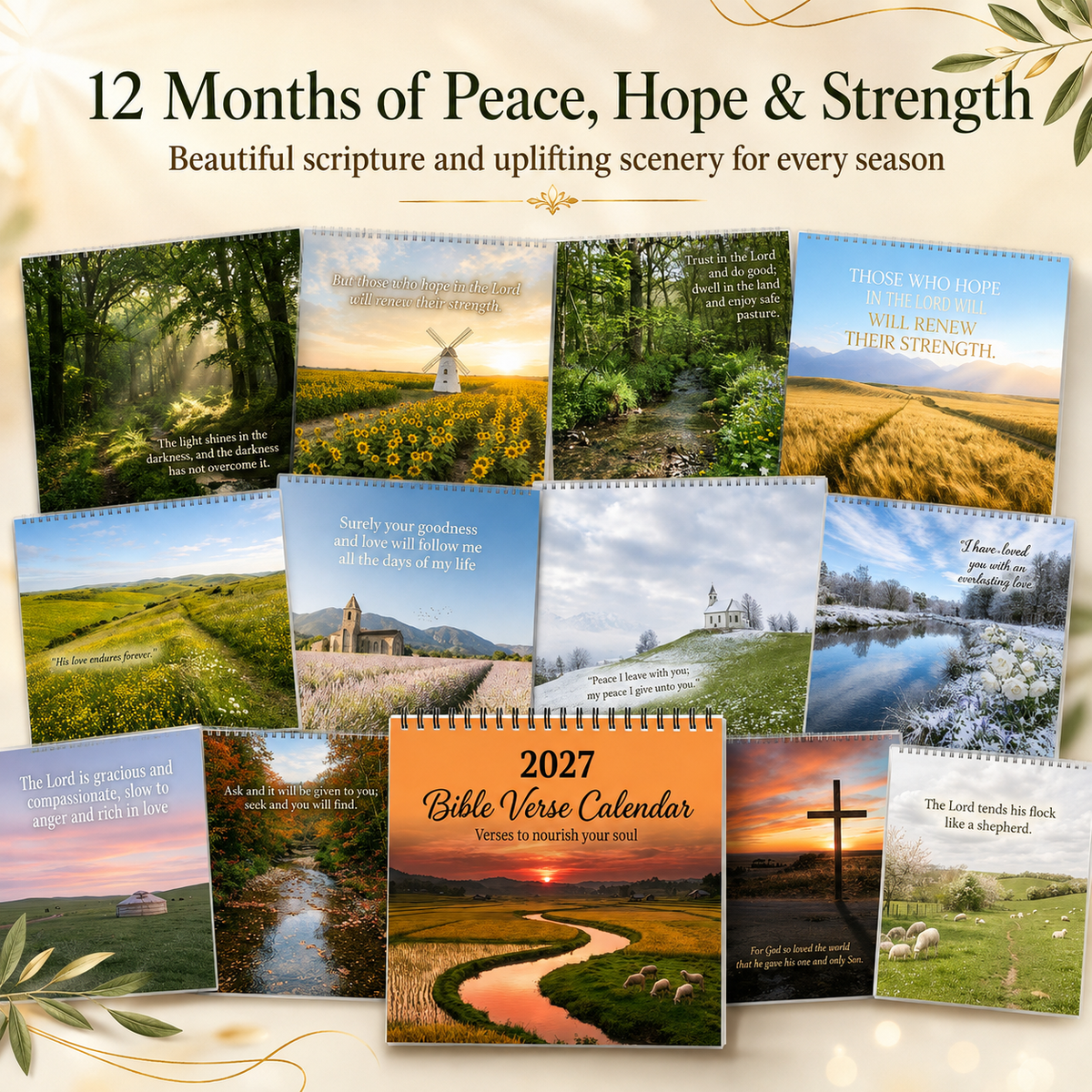 🌿 2027 Bible Verse Calendar — A Year Rooted in Faith ✝️