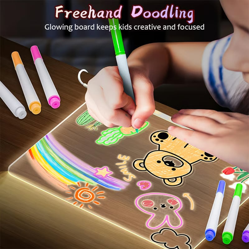 🎨 LED Note Board with Colored Pens🖌