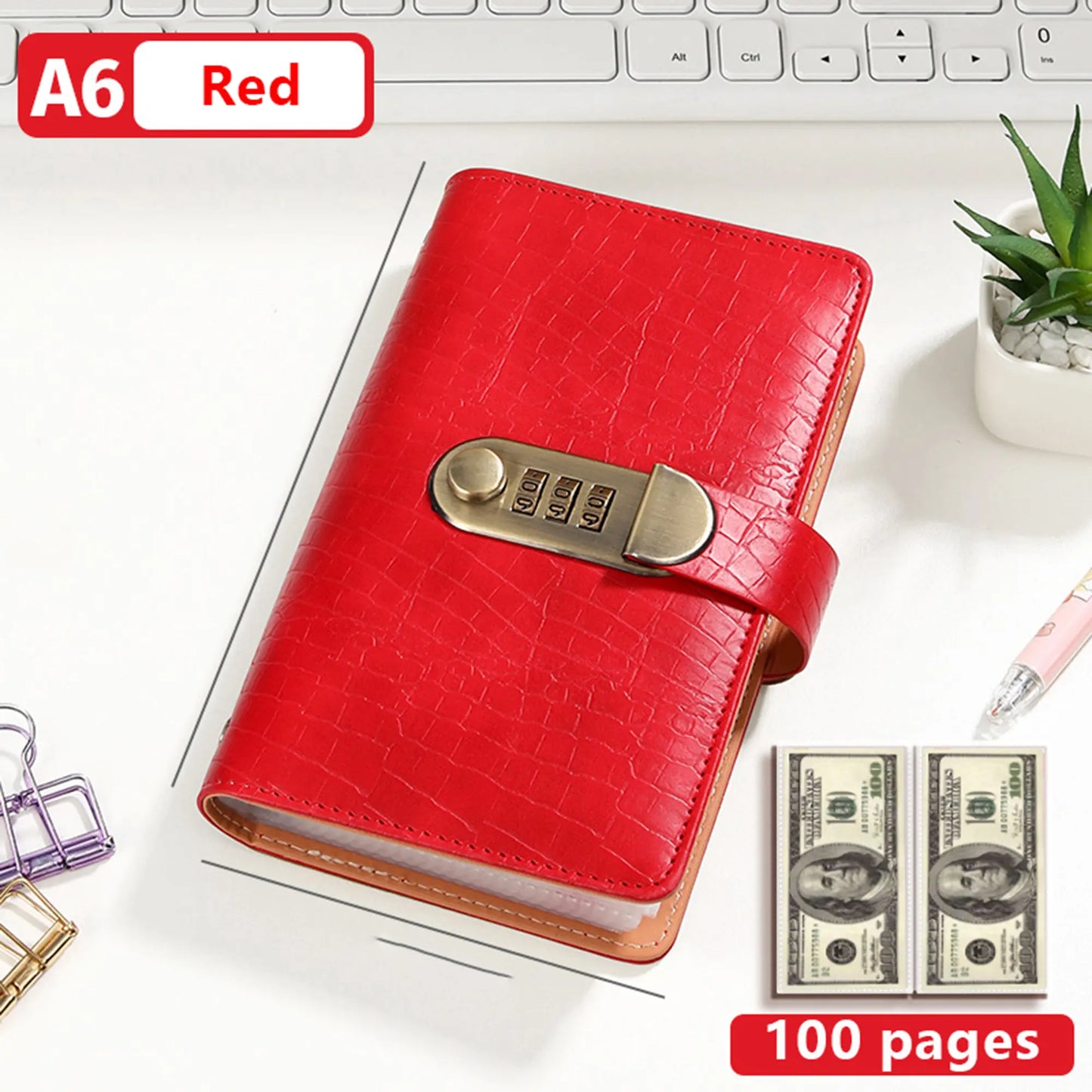 A6 Savings Notebook with Lock - Budget Planner & Organizer