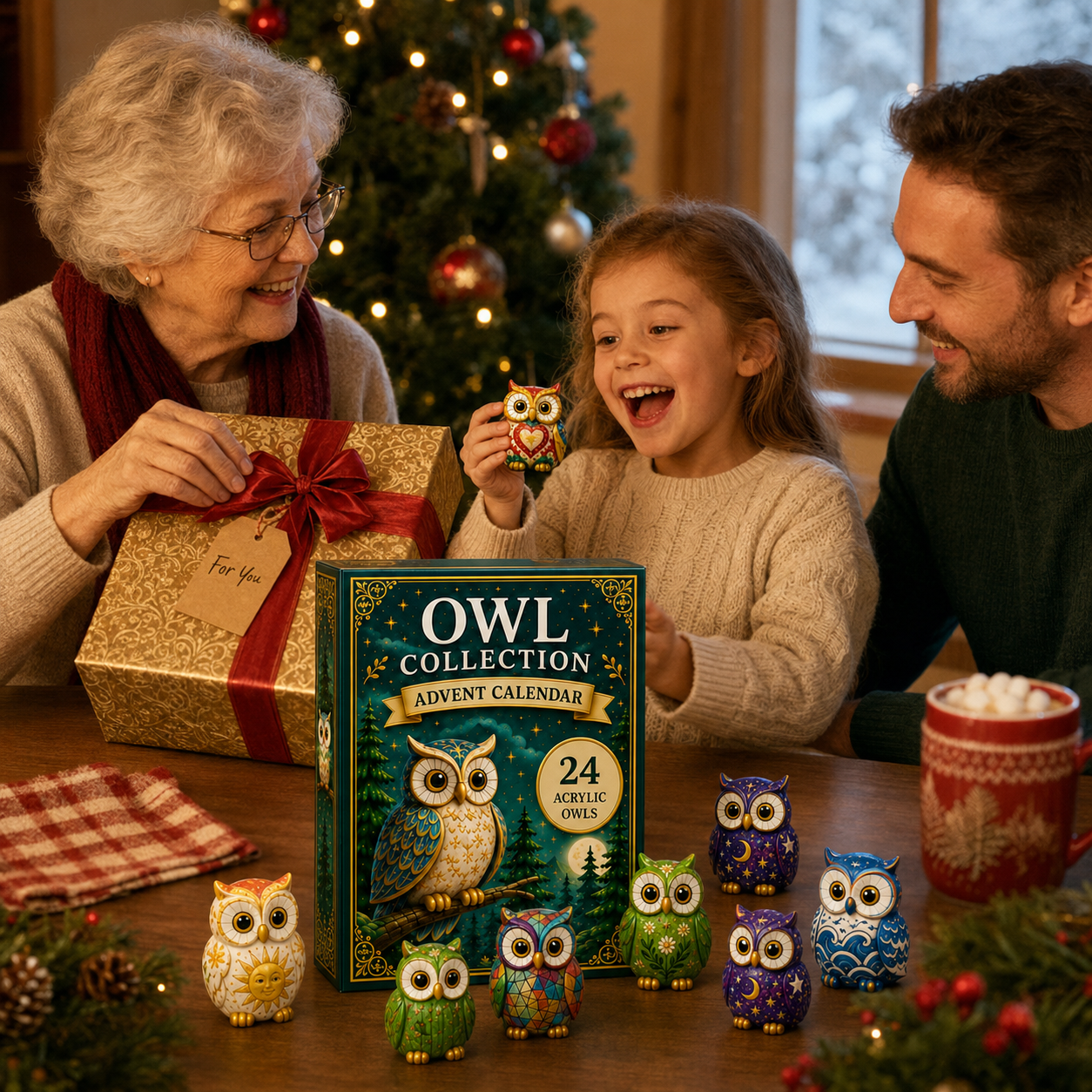 🦉Whimsical Owls Advent Calendar 2026 - 24-Day Festive Countdown, Acrylic Charms Blind Box - Gift For Animal Lovers