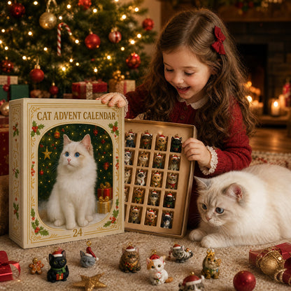 2026 Cat-Themed Advent Calendar - Christmas Holiday Countdown Gifts - 24 Cute Cat Decorations - Christmas Tree Ornaments