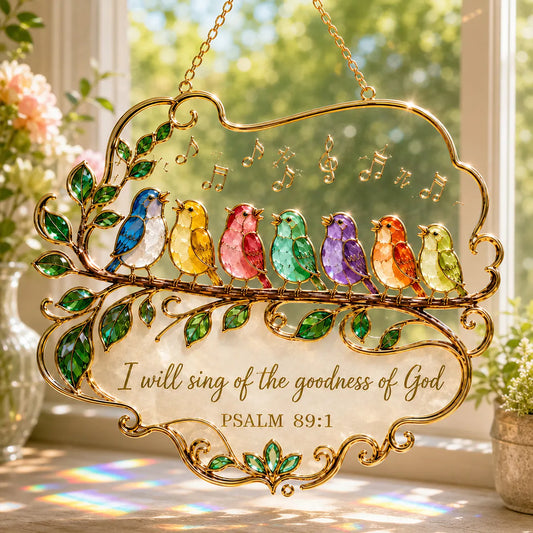 🌈Psalm 89:1 Songbird Window Hanging Suncatcher