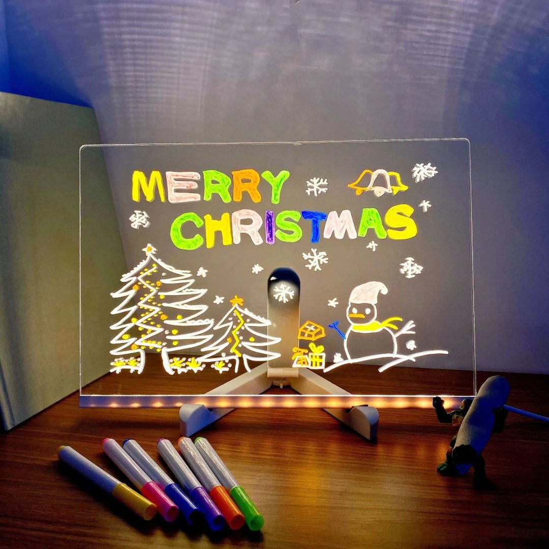 🎨 LED Note Board with Colored Pens🖌