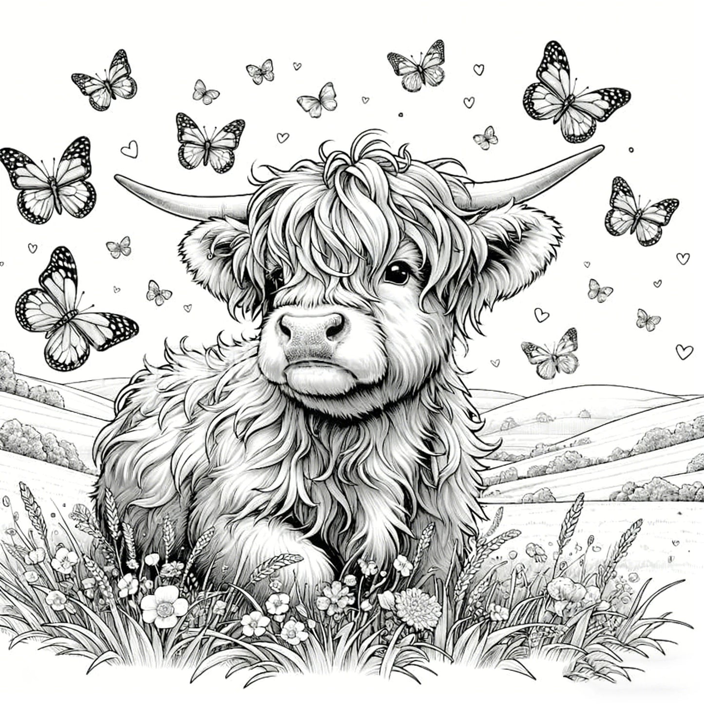 🐮🎨Highland Cow Coloring Book