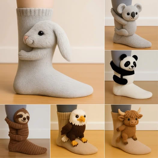 Cosy 3D Knit Animal Socks, Cute & Comfy for You or a Lovely Gift 💝