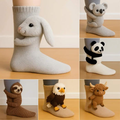 Cosy 3D Knit Animal Socks, Cute & Comfy for You or a Lovely Gift 💝