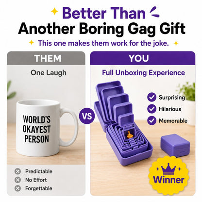 🖕Nested Middle Finger Prank Gift Box, 6-Layer Never Ending Surprise Gag Box