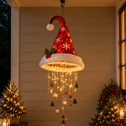 🎅 Light-Up Christmas Hat Chandelier 🎄| 5 Styles Warm LED Christmas StringLight | Indoor Outdoor Porch HolidayDecor Gift
