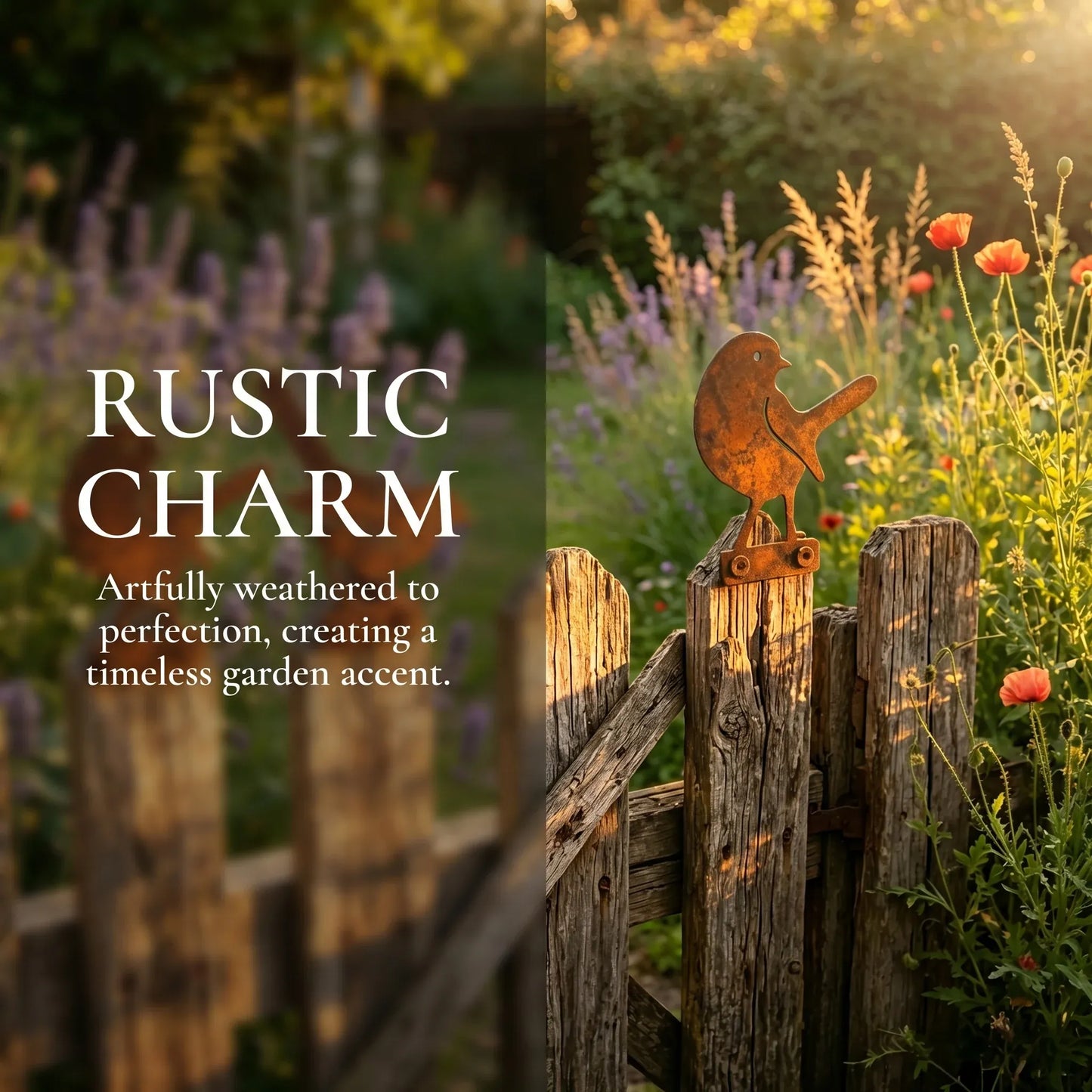 🐦 5-Piece Lifelike Rusty Metal Bird Silhouettes Garden Art