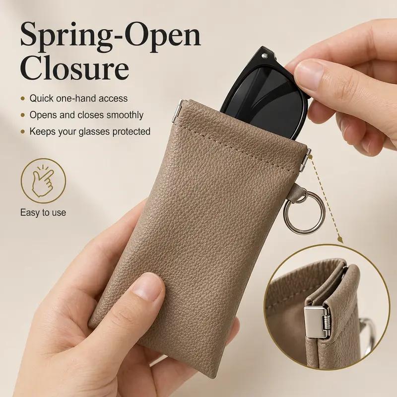 Soft PU Leather Sunglasses Pouch Elastic Opening Eyeglasses Bag✨Buy 1 Get 1 Free(2 Pcs)