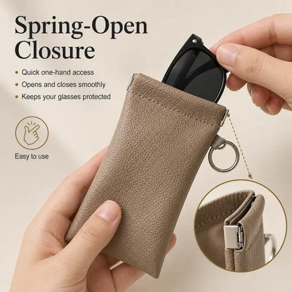 Soft PU Leather Sunglasses Pouch Elastic Opening Eyeglasses Bag✨Buy 1 Get 1 Free(2 Pcs)