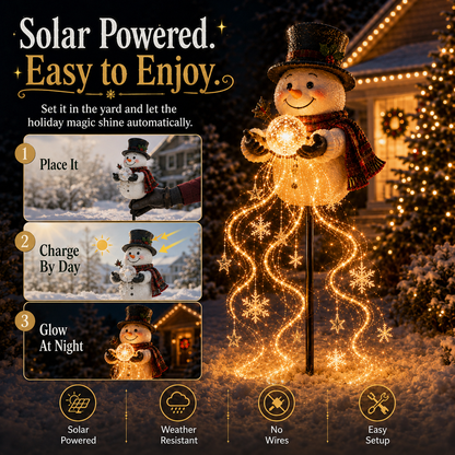 🎅✨Snowman Magic Fountain - Flowing Snowflake LED Christmas Garden Light❄️