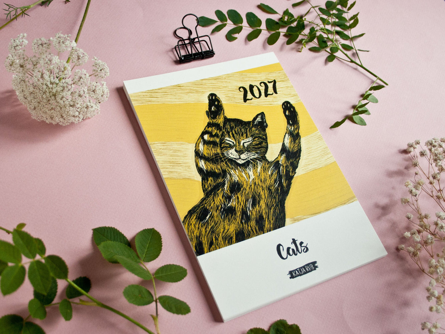Cat Calendar 2027 Illustrations A5 - english