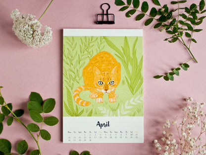 Cat Calendar 2027 Illustrations A5 - english