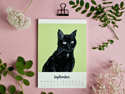 Cat Calendar 2027 Illustrations A5 - english
