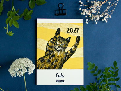 Cat Calendar 2027 Illustrations A5 - english