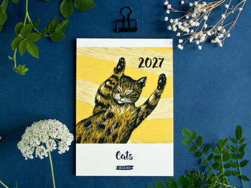 Cat Calendar 2027 Illustrations A5 - english