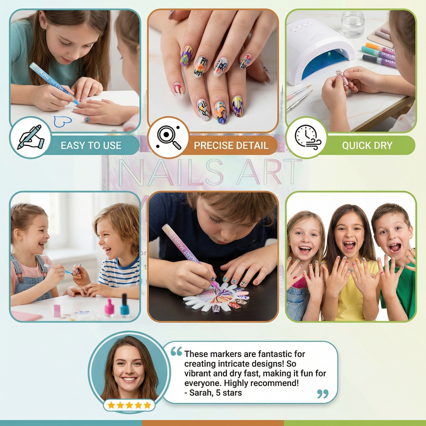 💅Nail Art Marker Set with Precision Tip – Acrylic Pens for Detailed Nail Designs🌼