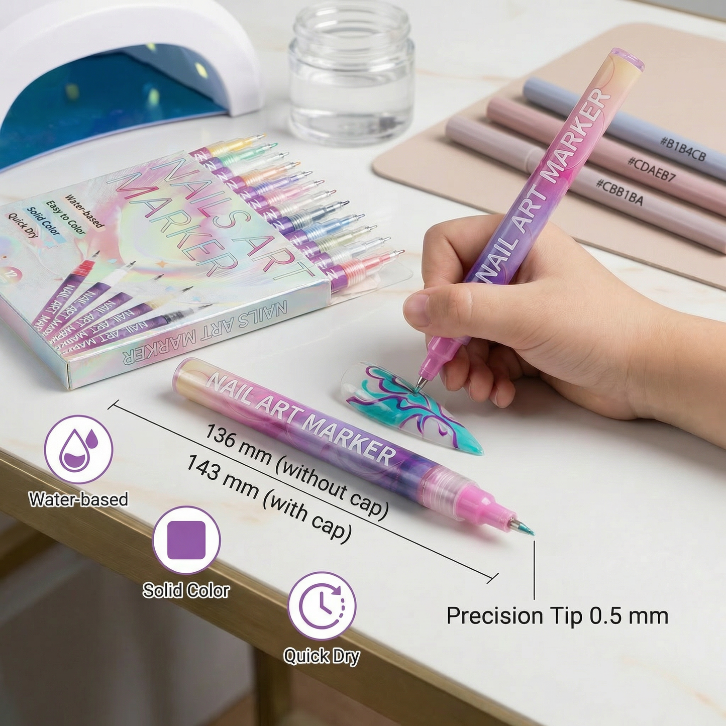 💅Nail Art Marker Set with Precision Tip – Acrylic Pens for Detailed Nail Designs🌼