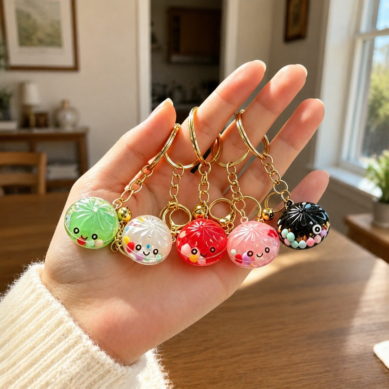 Glow In The Dark Kawaii Bao Bun Keychain