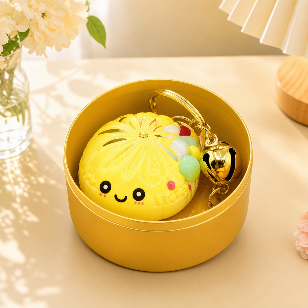 Glow In The Dark Kawaii Bao Bun Keychain