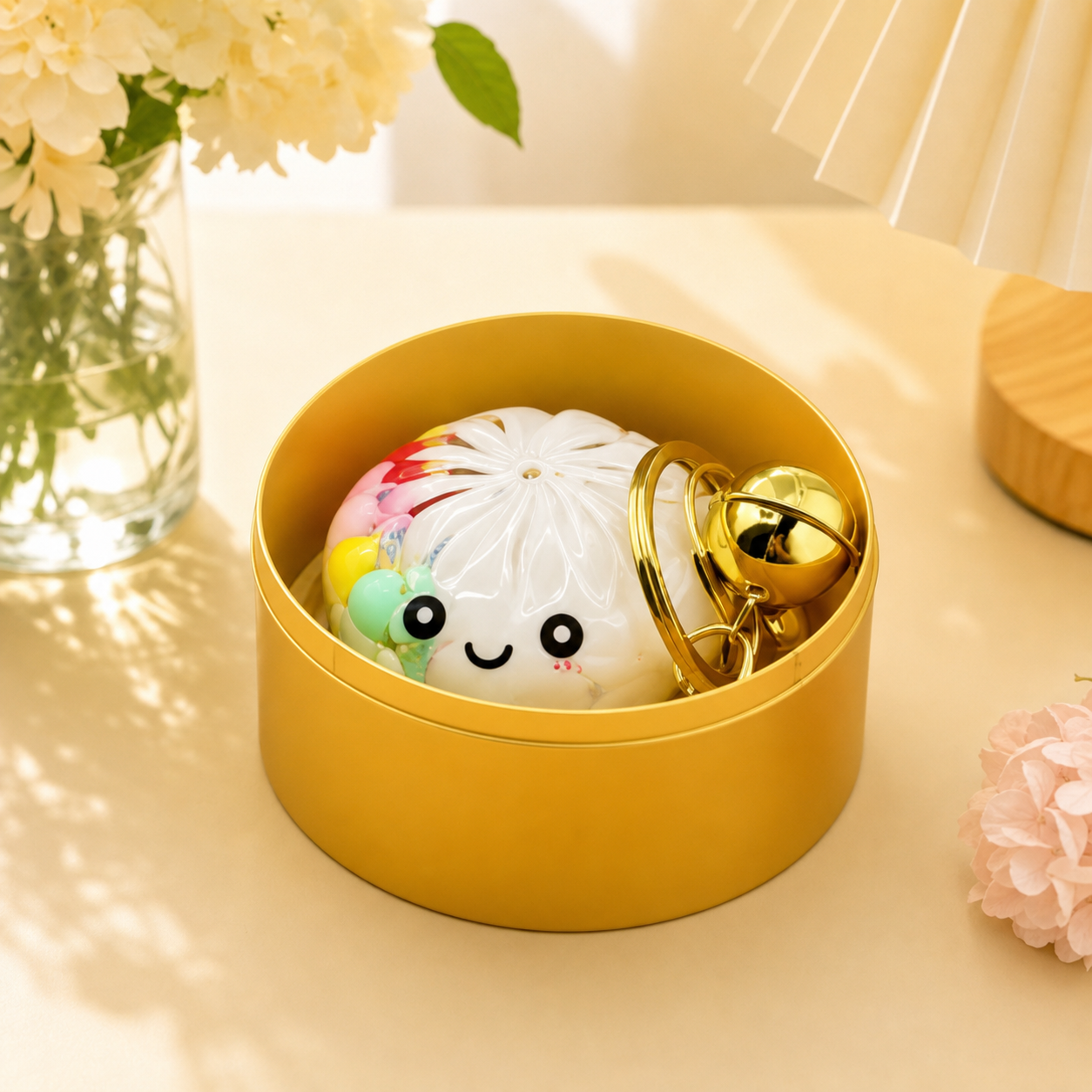 Glow In The Dark Kawaii Bao Bun Keychain