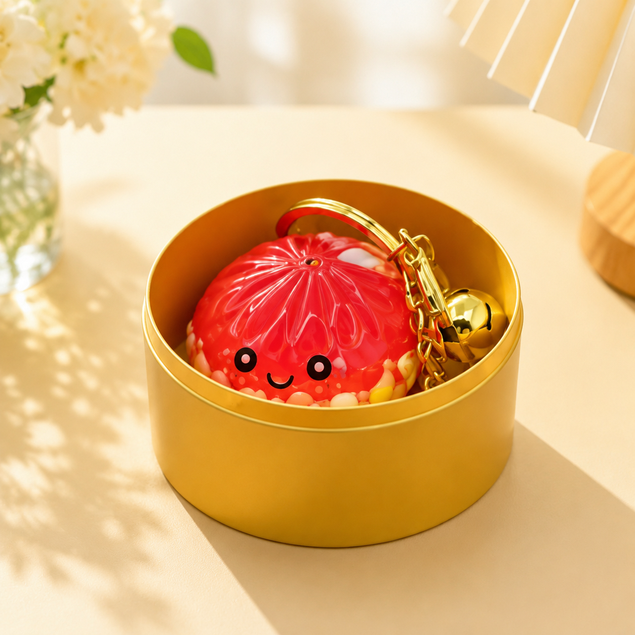 Glow In The Dark Kawaii Bao Bun Keychain