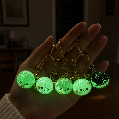 Glow In The Dark Kawaii Bao Bun Keychain