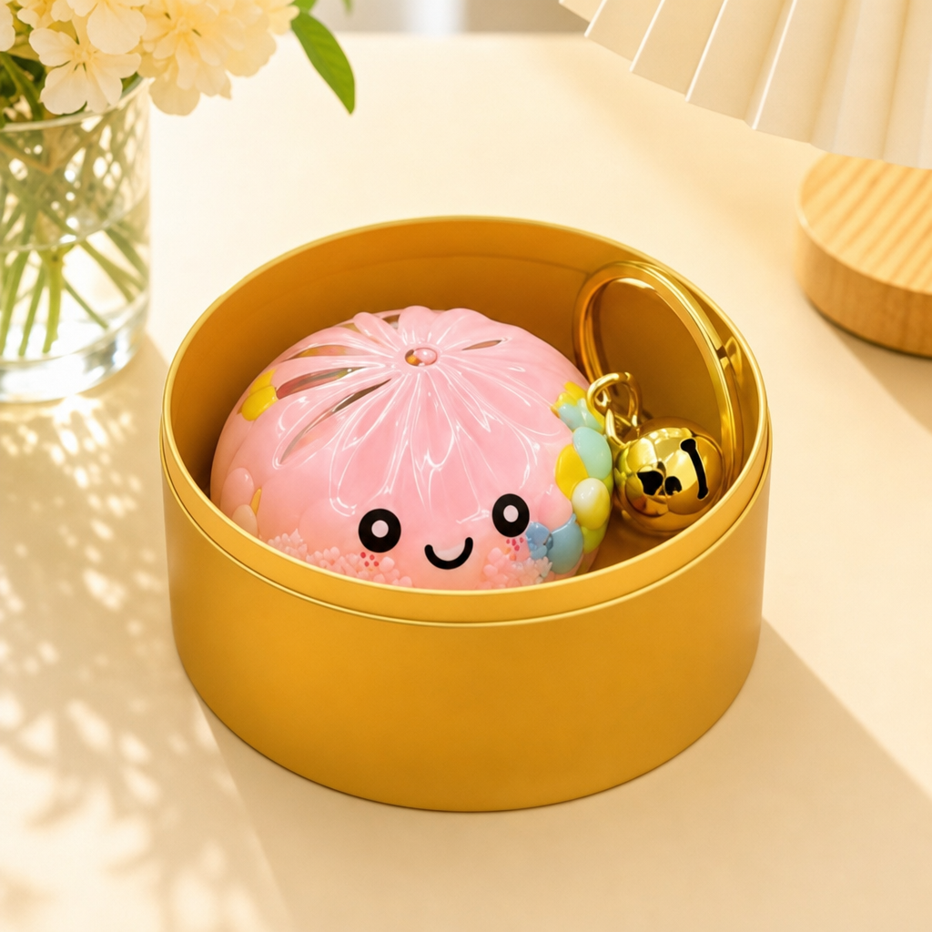 Glow In The Dark Kawaii Bao Bun Keychain