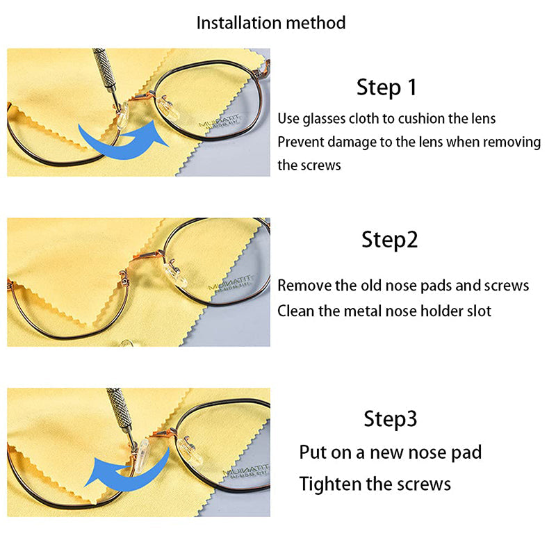 🥳2026 HOT SALE🥳💞50K+ SOLD!👓🛠️Eyeglass Nose Pad Repair Kit – Replace worn pads & rusty screws at home. No optician fees – keep your glasses comfy & secure! 🔧✨