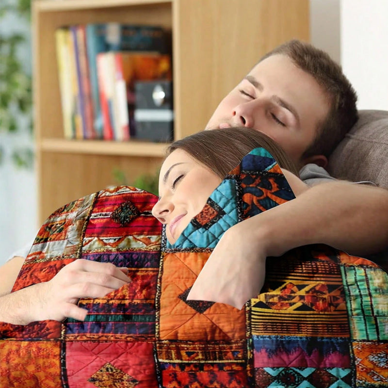 🐱🎄 Vintage Cat Pattern Flannel Blanket – Cozy & Comfortable ✨