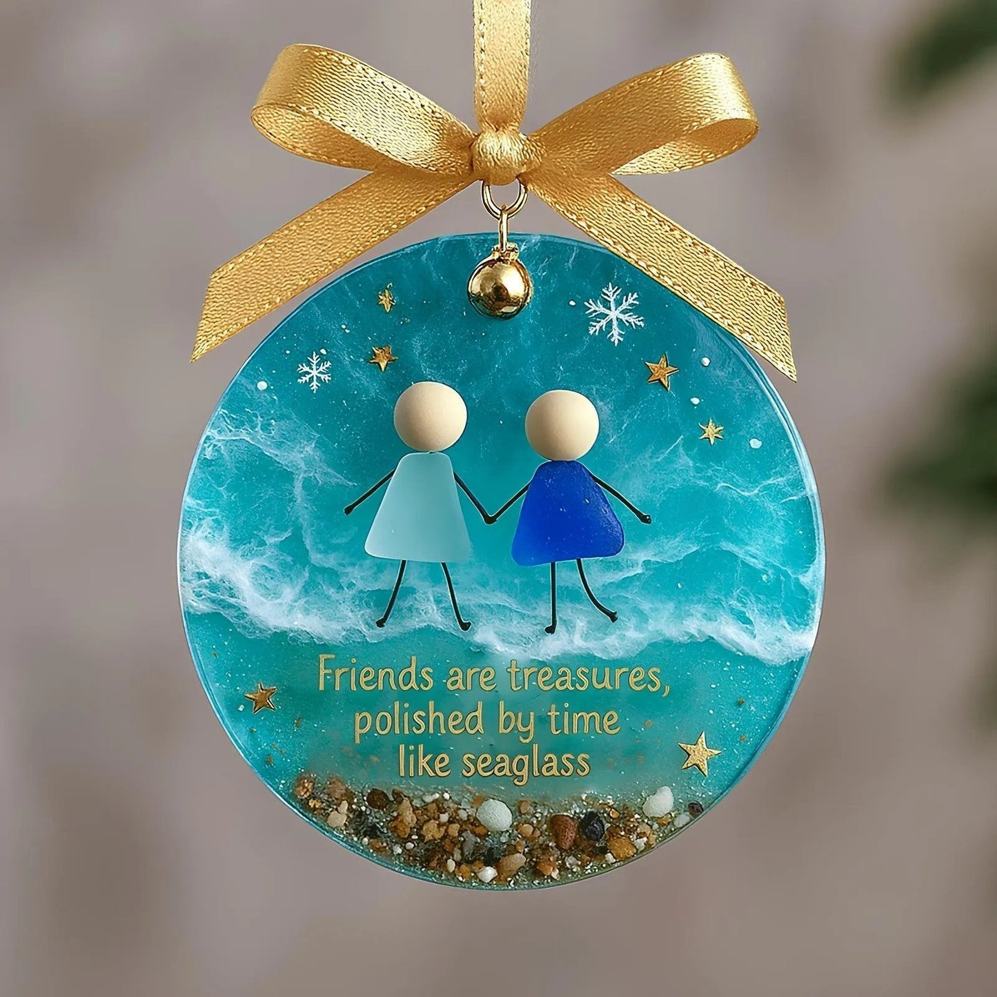 Friendship Sea Glass Christmas Ornament🌊✨💝