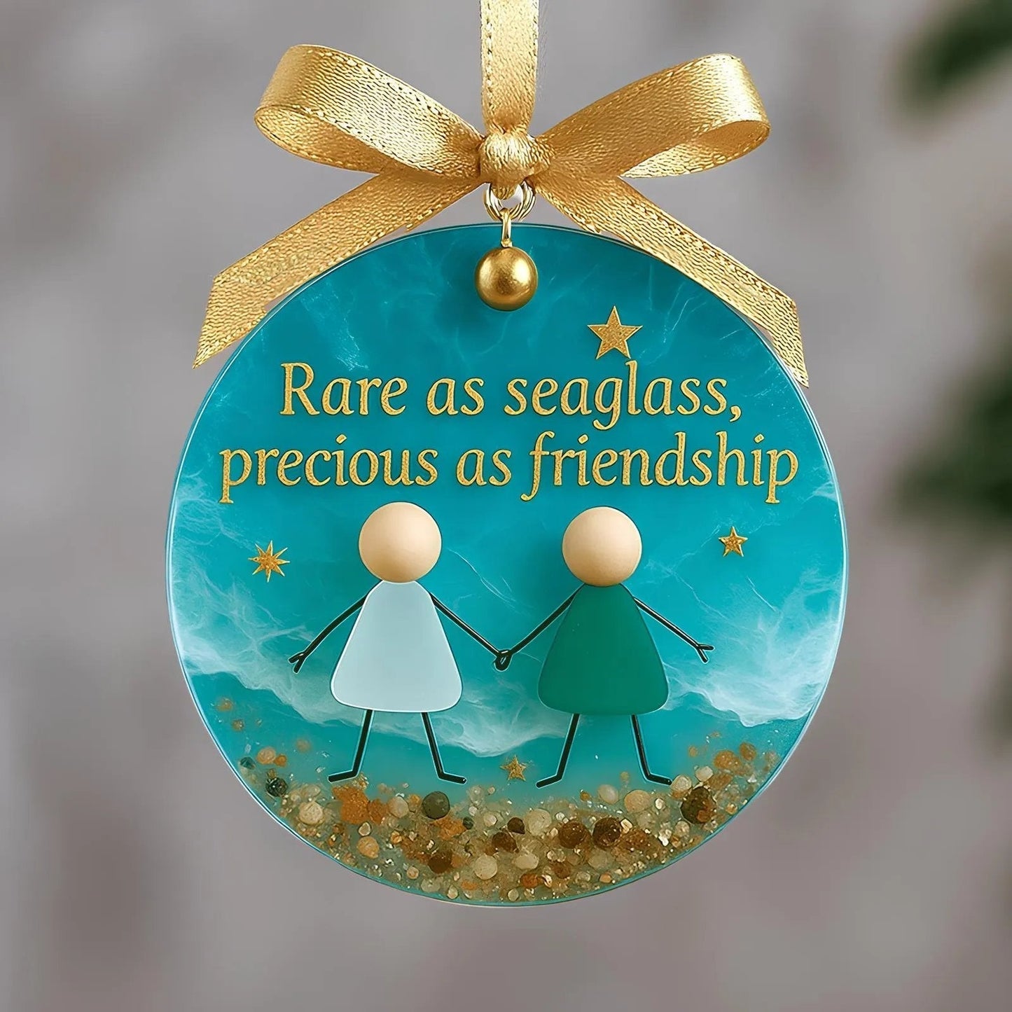 Friendship Sea Glass Christmas Ornament🌊✨💝