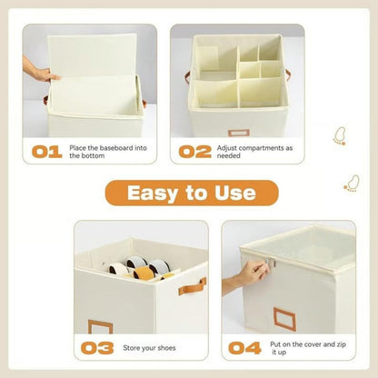 📦Shoe Storage Box for Closet Foldable Organiser with Clear Lid ✨