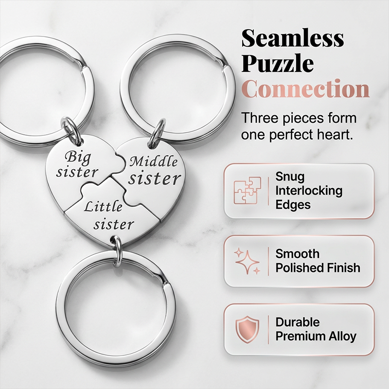 3-Piece Stainless Steel Interlocking Keychain Kit