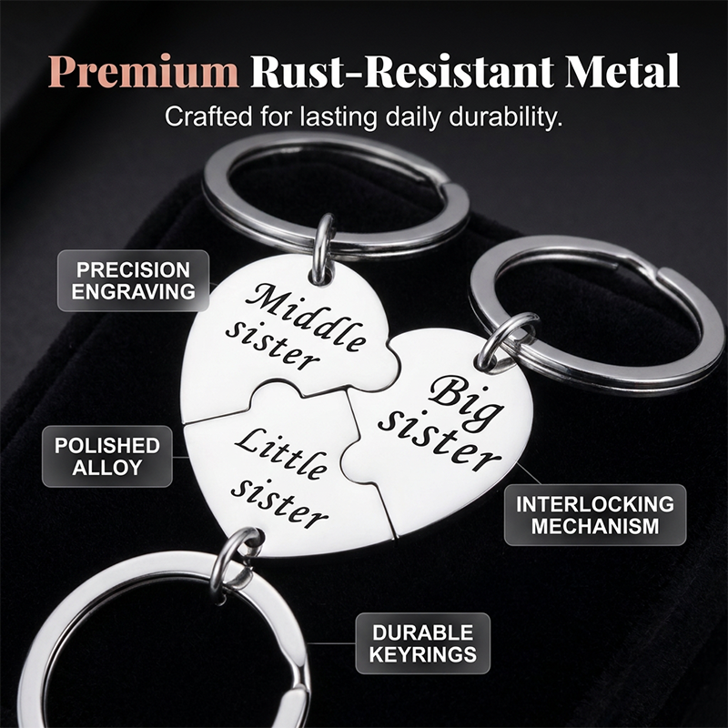 3-Piece Stainless Steel Interlocking Keychain Kit
