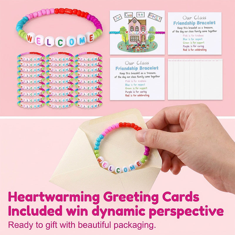 🧶❤️ Pack of 25 Welcome Bead Bracelets – Strengthen Classroom Friendship & Spread Warm Kindness! ✨