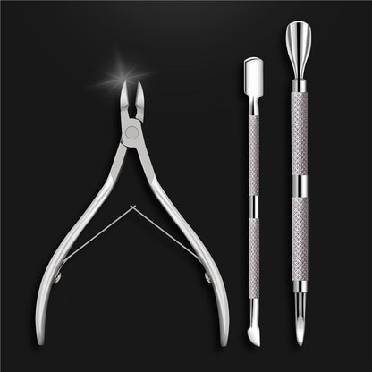📢📢40% OFF !! ⏰3-Piece Stainless Steel Cuticle Care Tool Set