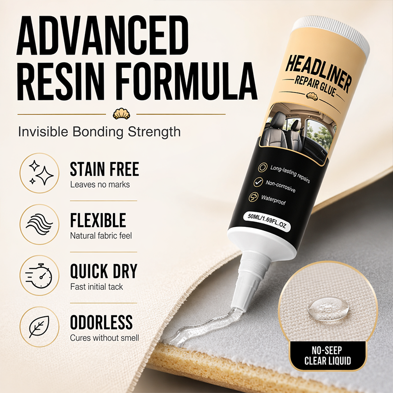 🎉49K+ Sold 🚗 Waterproof Car Headliner Repair Glue, High Strength Adhesive for Sagging Car Ceiling & Interior