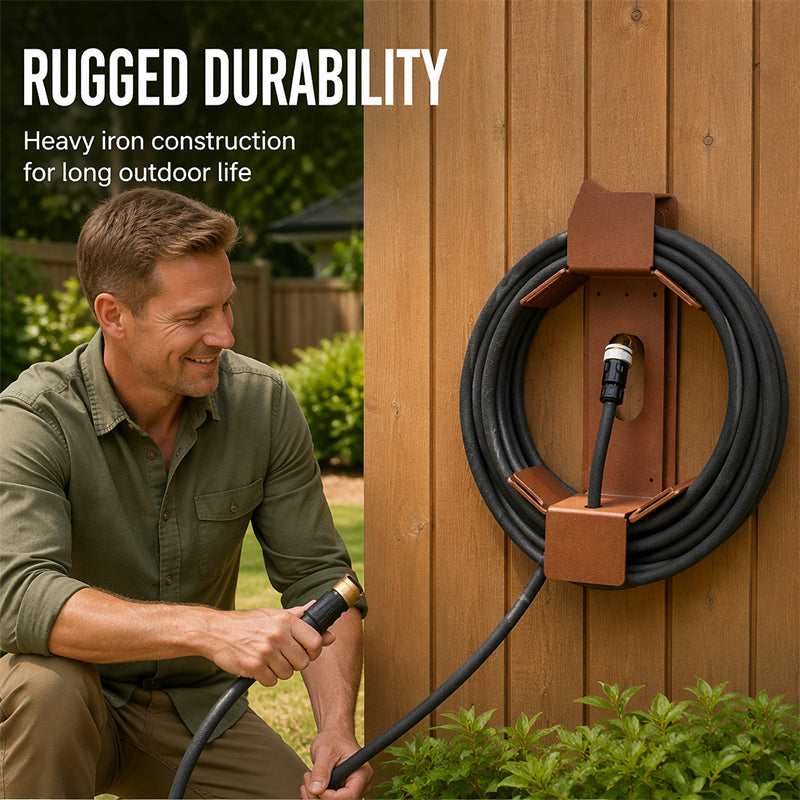 📢📢50% OFF !! ⏰Wall Mounted Iron Garden Hose Holder