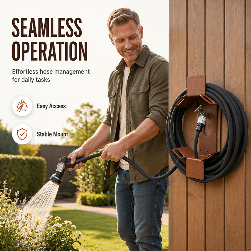📢📢50% OFF !! ⏰Wall Mounted Iron Garden Hose Holder