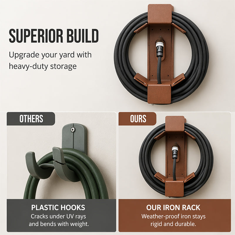 📢📢50% OFF !! ⏰Wall Mounted Iron Garden Hose Holder